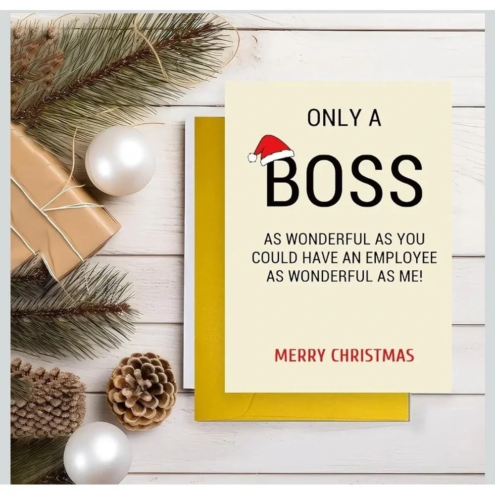 Lot of 10 Funny Christmas Card For Boss, Boss Lady Christmas